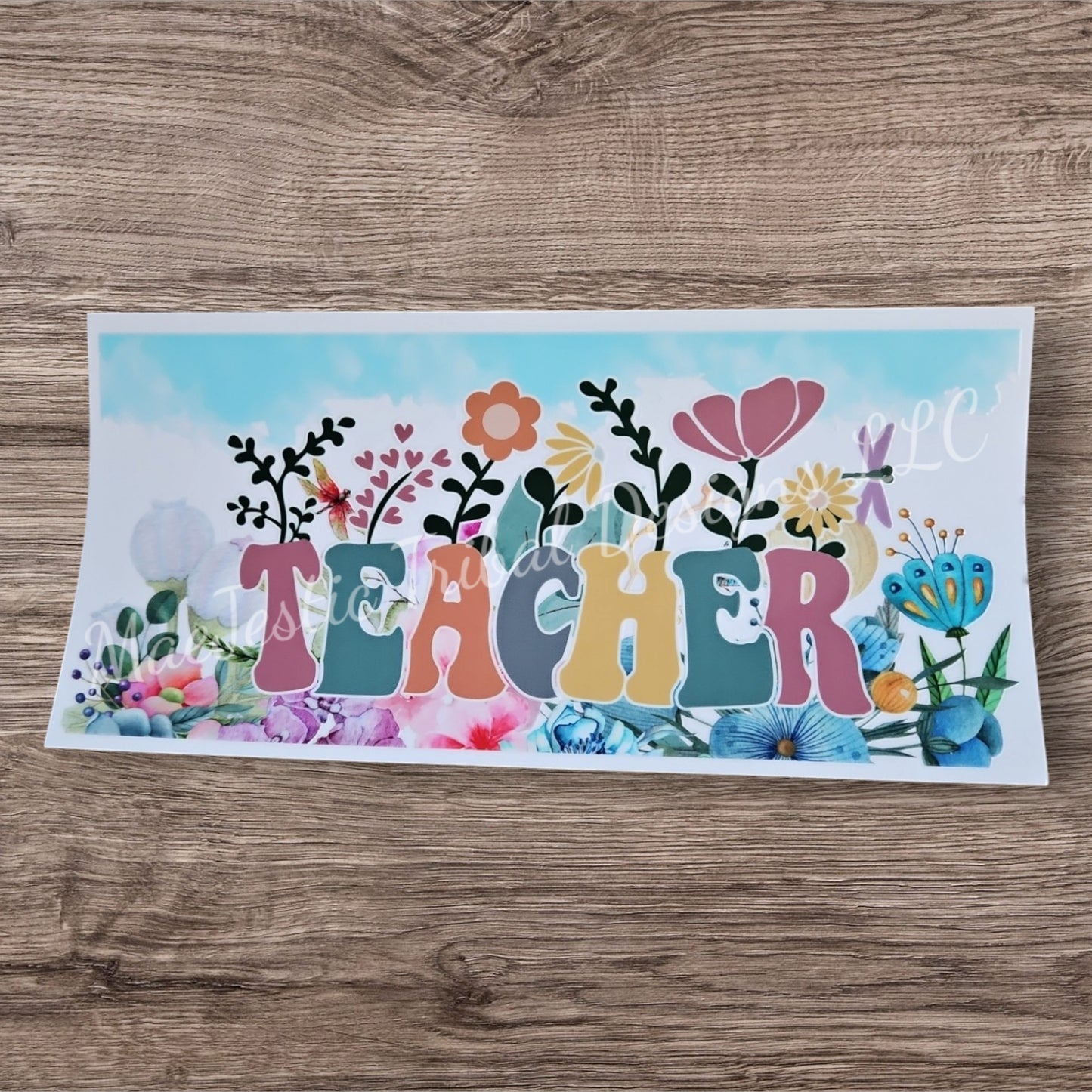 Floral Teacher UV Cup Wrap