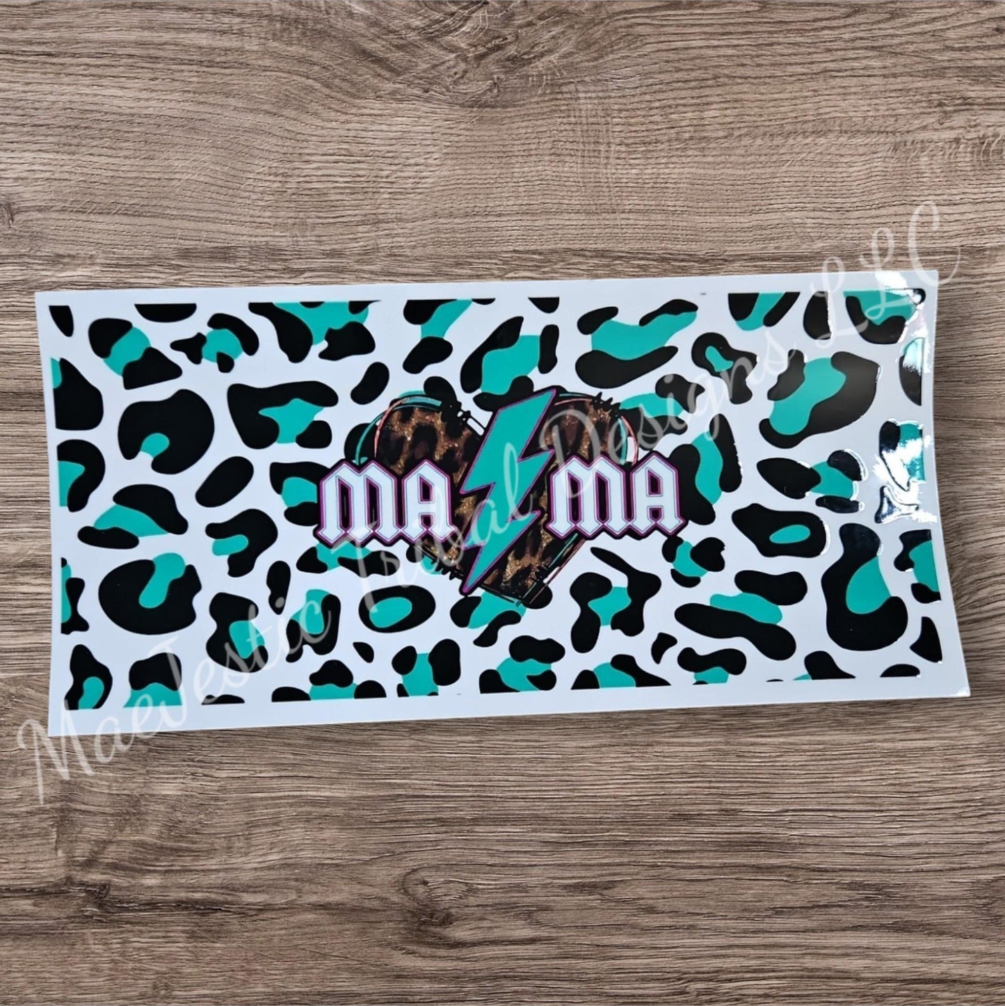 Teal Mama Cheetah UV Cup Wrap