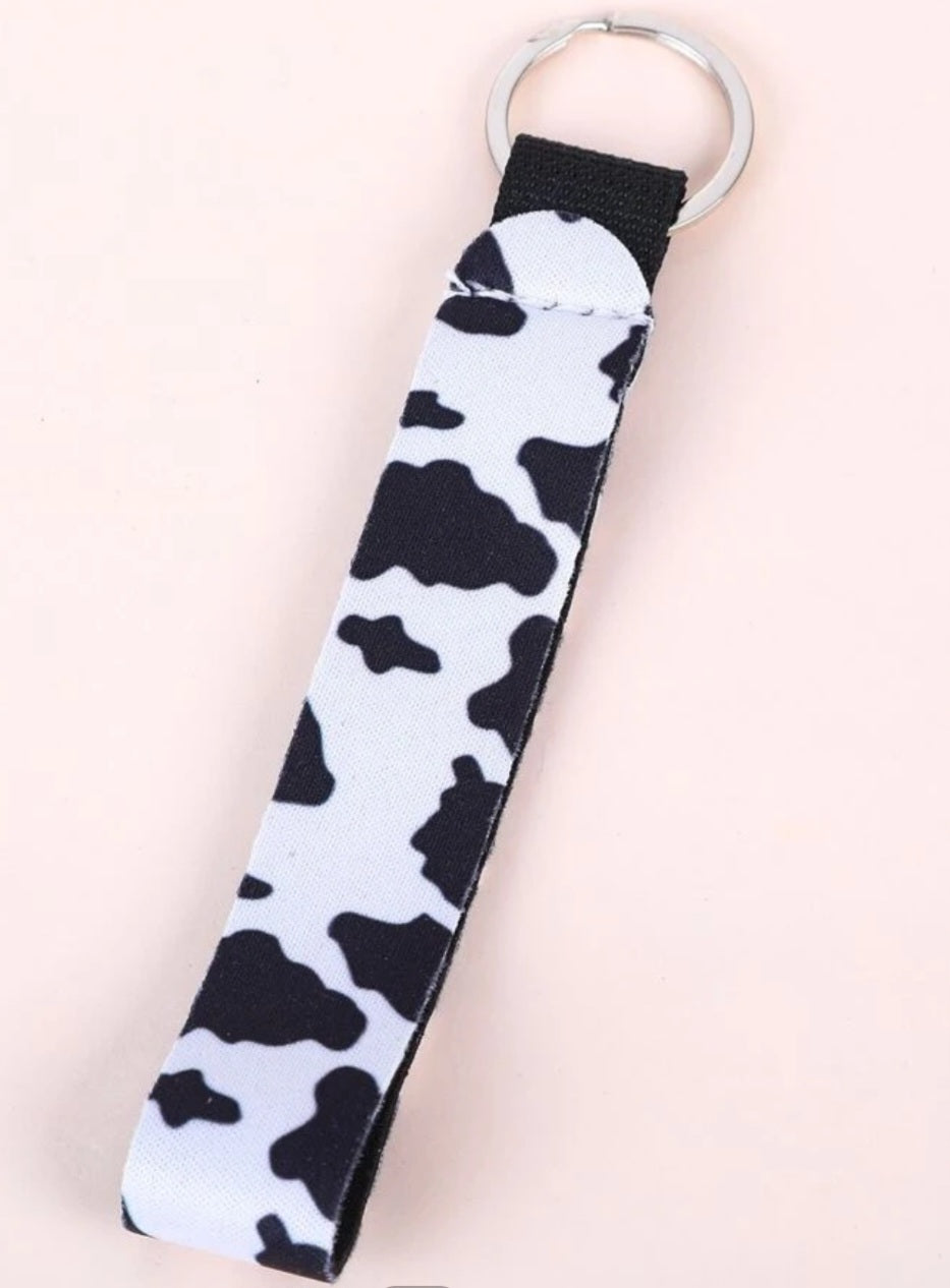 Cow fabric keychain