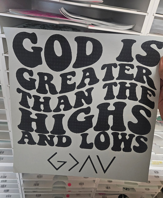 God is Greater than Highs and Lows Transfer