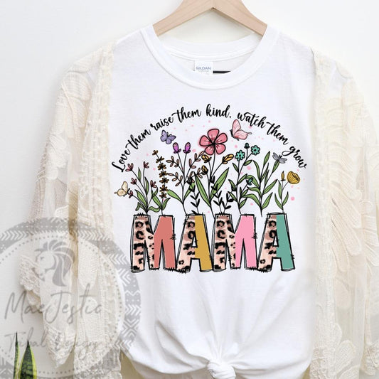 Mama Cheetah and Floral Unisex T-Shirt