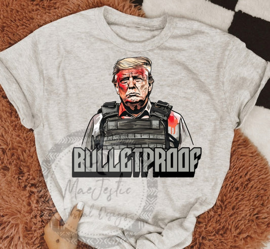 Bullet Proof Trump Unisex Light Grey T-Shirt