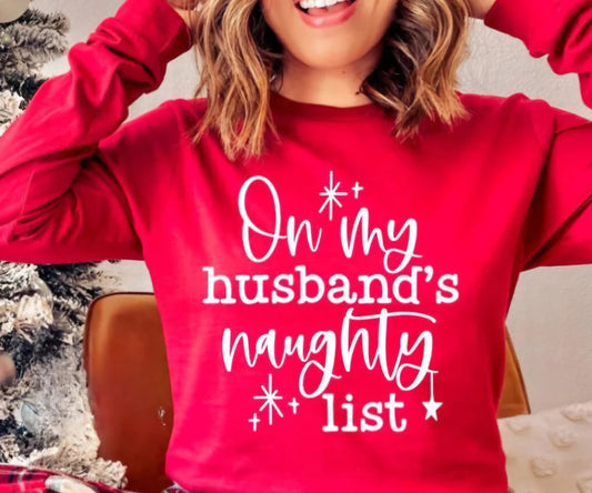 Husband's Naughty List Transfer (BLACK)