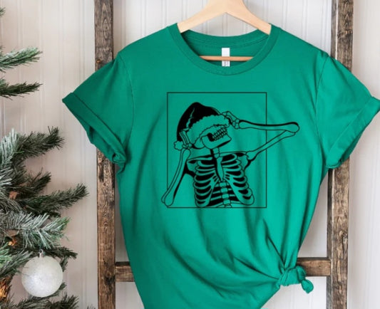 Christmas Skelly Screen Print Transfer