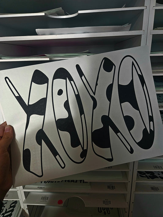 Cow Hide XoXo Screen Print Transfer