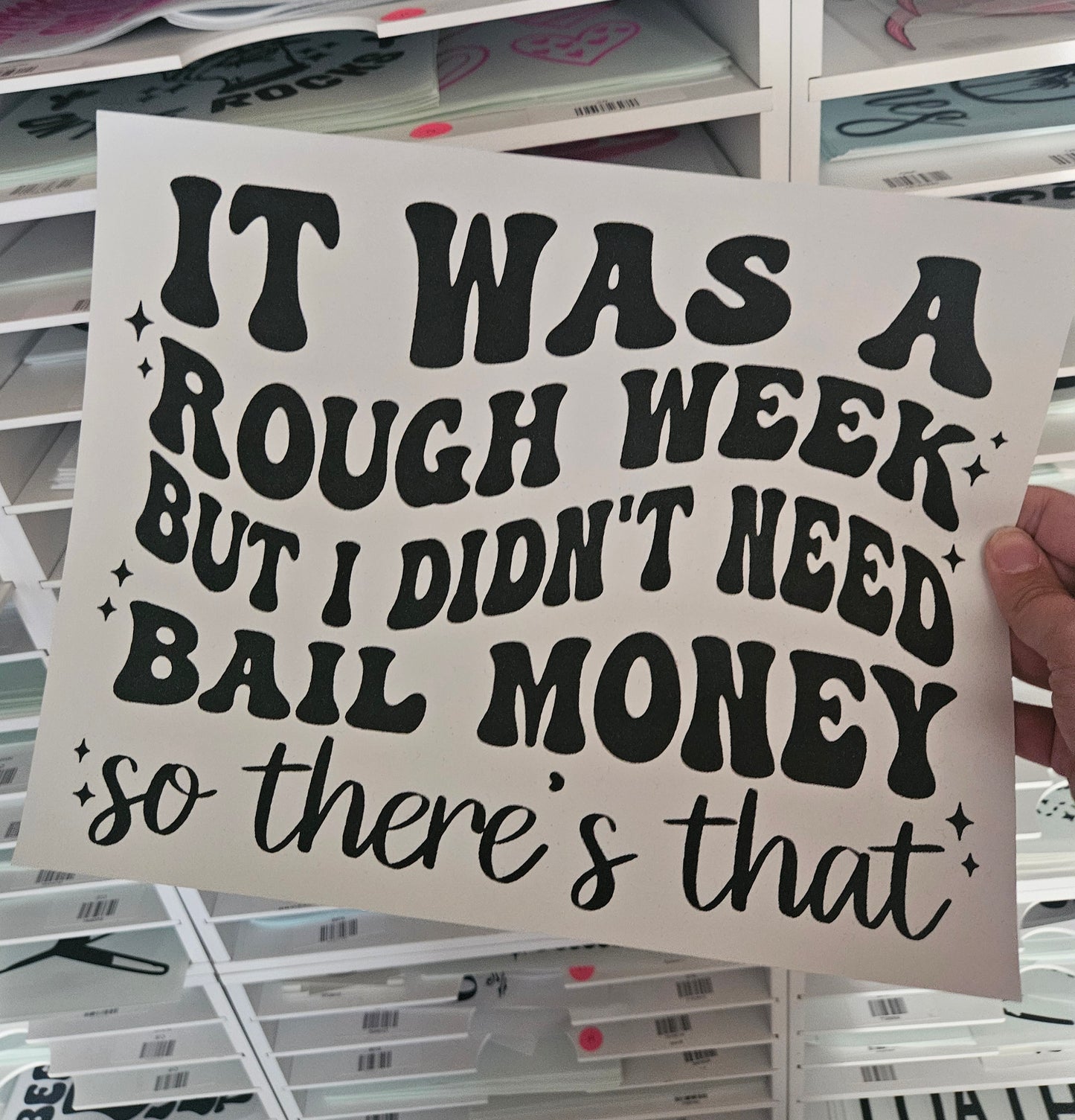 Bail Money Screen Print Transfer