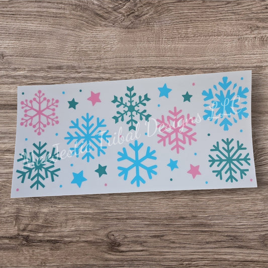 Blue and Pink Snow UV Cup Wrap