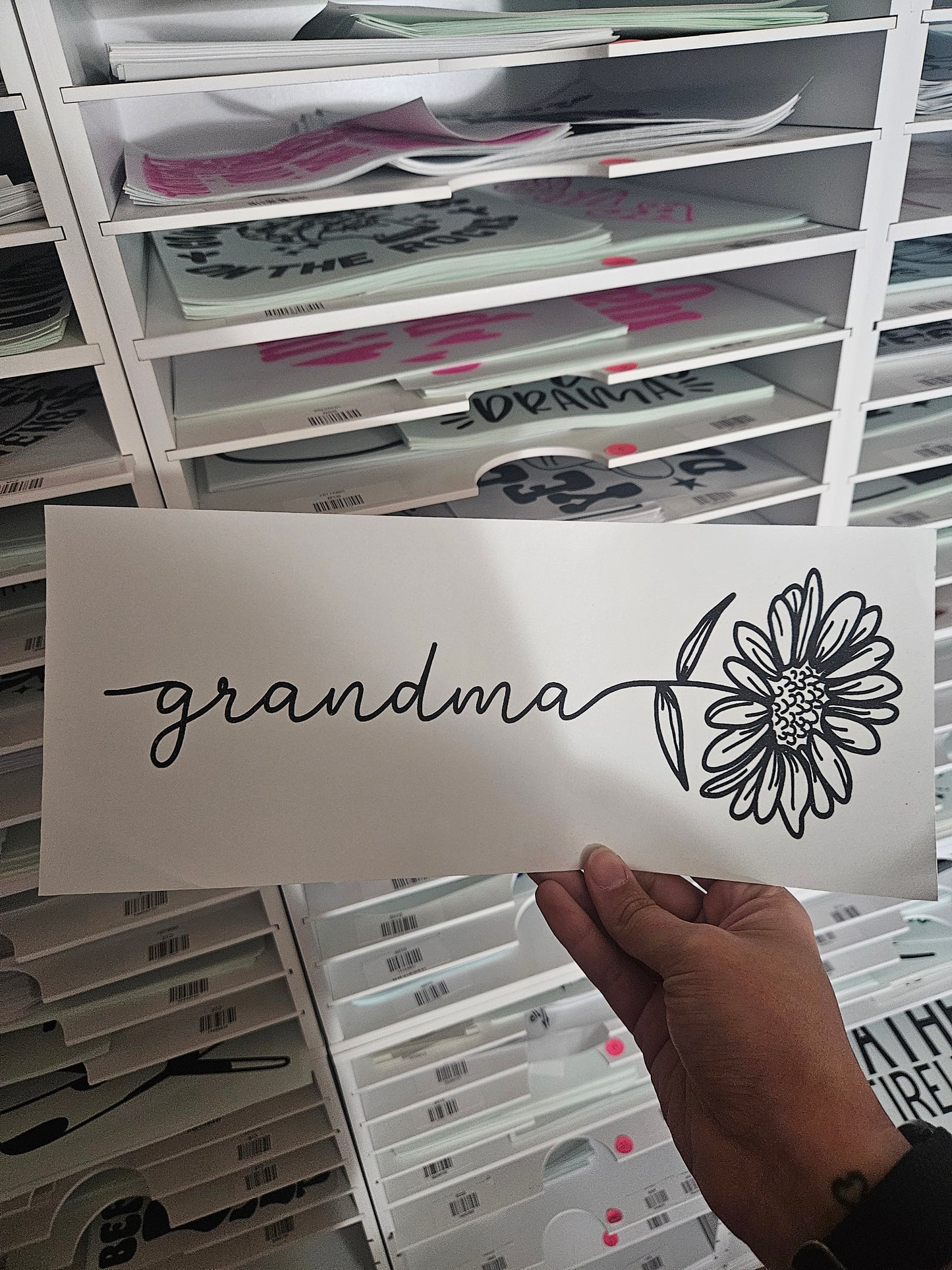 Grandma Flower Screen Print Transfer