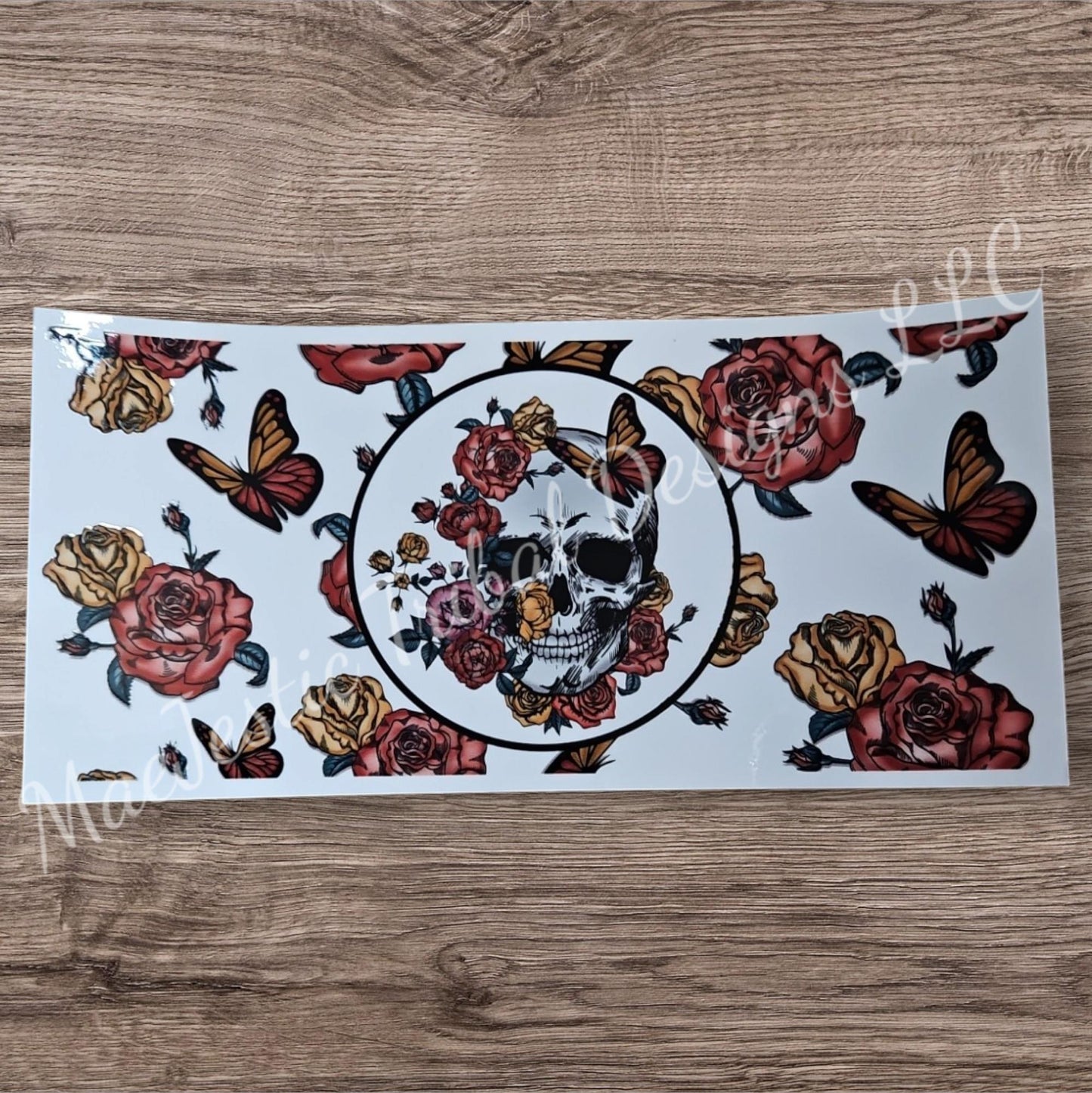 Floral Skull UV Cup Wrap (Full Wrap)