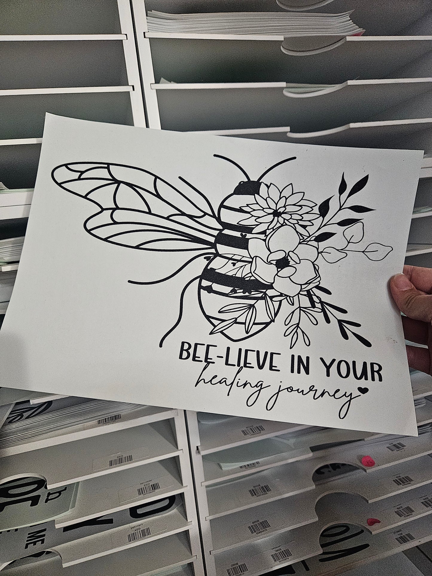 Bee-lieve in Your Healing Journey Screen Print Transfer