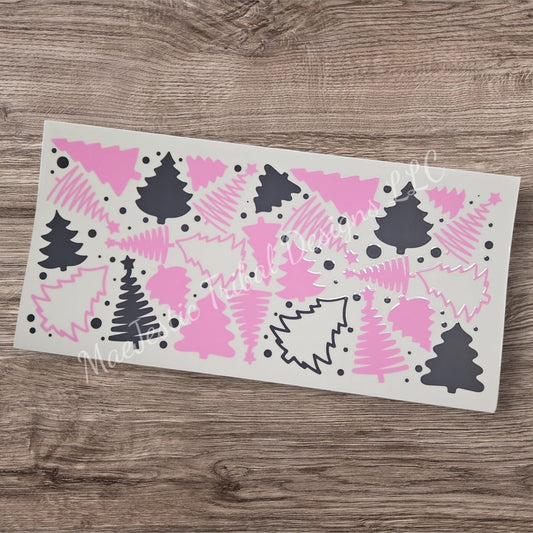 Holiday Pink Trees UV Cup Wrap