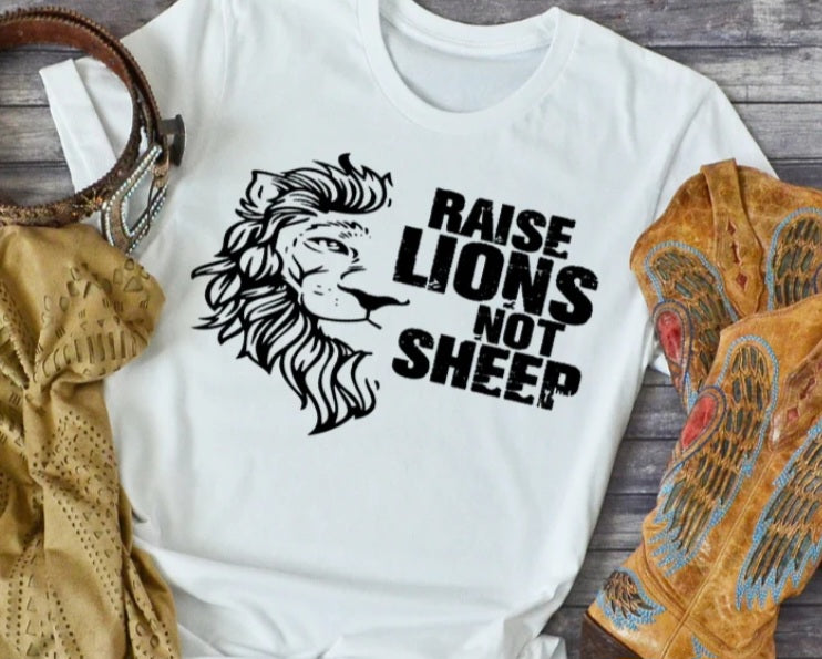 Raise Lions not sheep Transfer (Black)