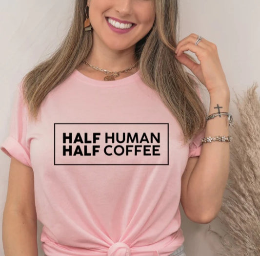 Half Coffee Half Human Square Transfer